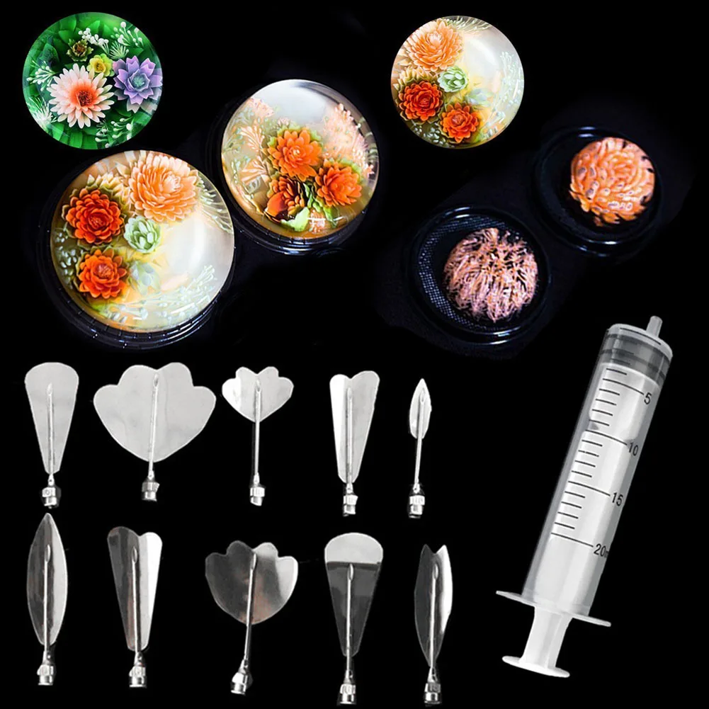 11 Pcs/set Cake Gelatin Pudding Nozzle Cake Decor Tool 3D Jelly Flower Art Tools with Syringe WXV Sale
11 Pcs/set Cake Gelatin Pudding Nozzle Cake Decor Tool 3D Jelly Flower Art Tools with Syringe WXV Sale