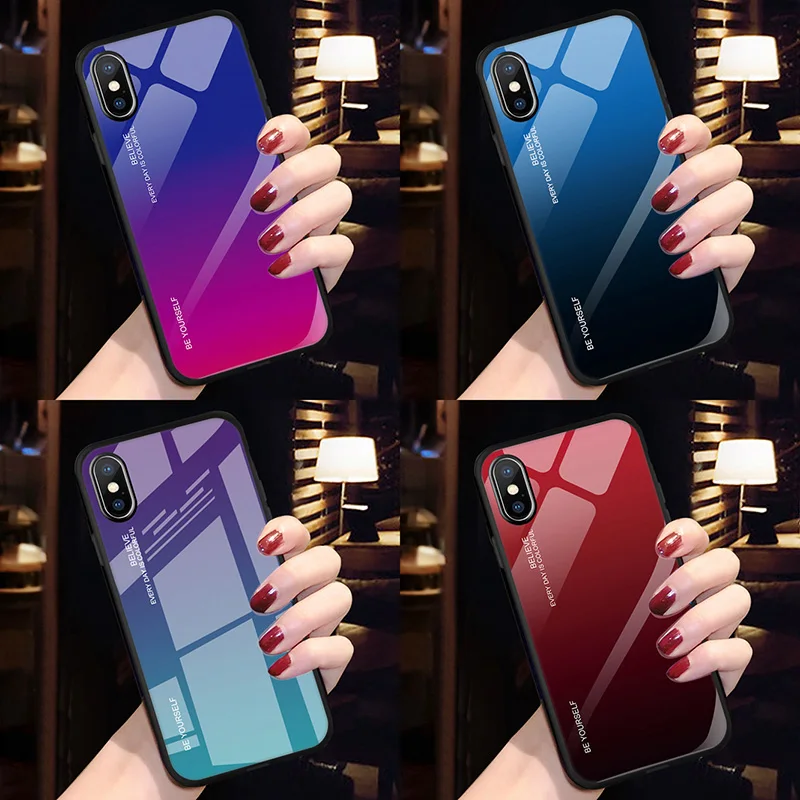 Luxury Color Gradient Tempered Glass Mobile Phone Case For Apple iPhone 11 Pro Max X XS XR XSMAX 8 7 6 6S Plus Protection Cover
Luxury Color Gradient Tempered Glass Mobile Phone Case For Apple iPhone 11 Pro Max X XS XR XSMAX 8 7 6 6S Plus Protection Cover