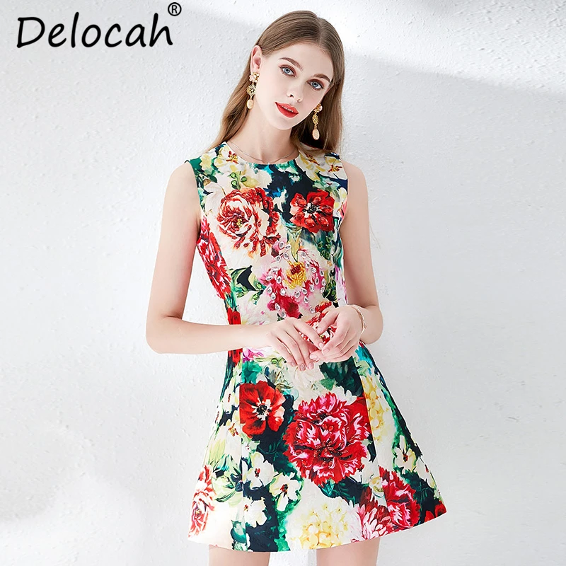 Delocah New 2019 Spring Summer Women Dress Runway Fashion Designer Gorgeous Crystal Beading Floral Printed Slim Elegant Dresses
Delocah New 2019 Spring Summer Women Dress Runway Fashion Designer Gorgeous Crystal Beading Floral Printed Slim Elegant Dresses