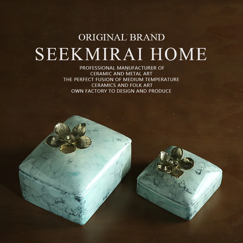 ordic home ceramics with copper flower jewelry box storage box dressing table decoration ornaments
ordic home ceramics with copper flower jewelry box storage box dressing table decoration ornaments