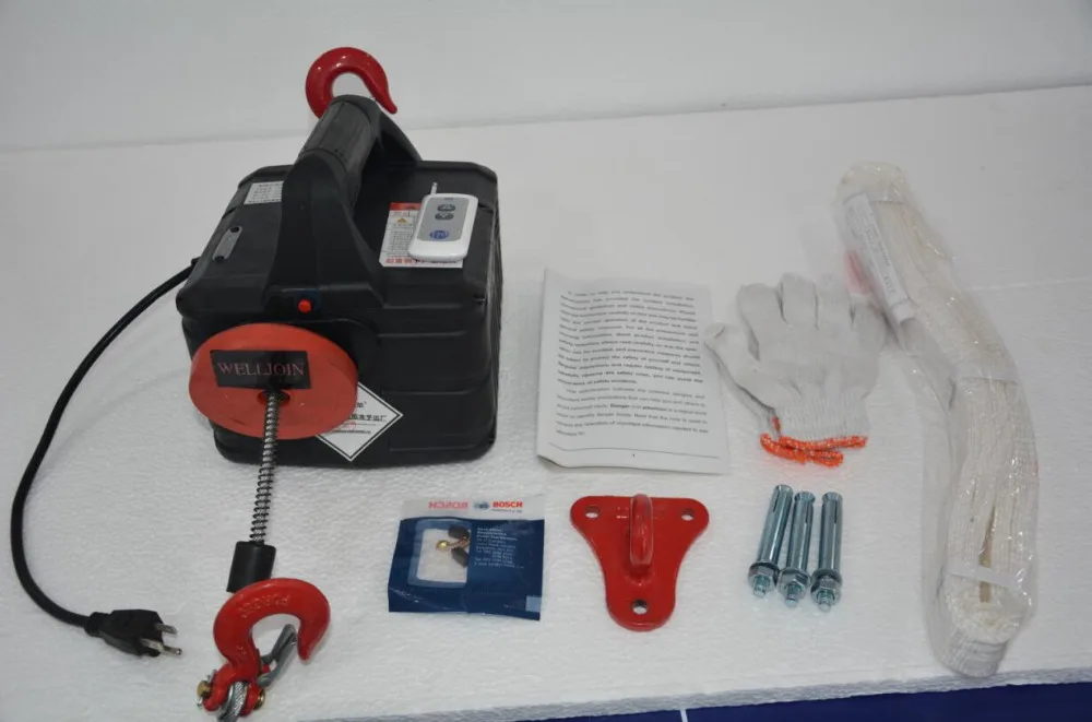 Portable Electric Winch with wireless remote Hand Winch Traction Block Electric Steel Wire Rope Hoist Windlass 110V/220V
Portable Electric Winch with wireless remote Hand Winch Traction Block Electric Steel Wire Rope Hoist Windlass 110V/220V