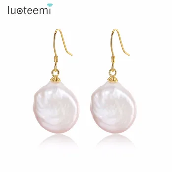 LUOTEEMI Brand Hot Fashion Natura Baroque Pearl Dangle Earrings For Women Real 925 Sterling Silver Wholesale Jewellery Earrings
LUOTEEMI Brand Hot Fashion Natura Baroque Pearl Dangle Earrings For Women Real 925 Sterling Silver Wholesale Jewellery Earrings