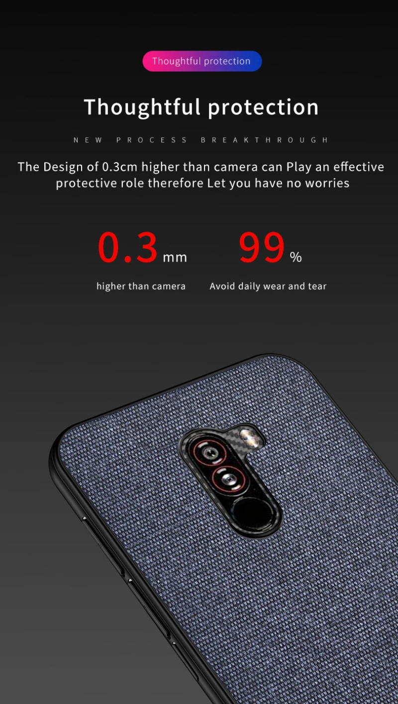 Xiaomi Pocophone F1 Cloth PC+TPU Stitching case_9