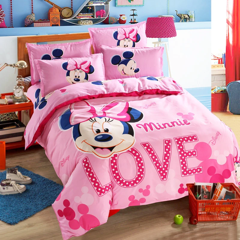 pink minnie bedding set