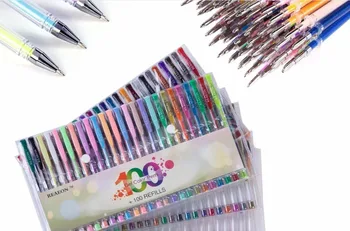 100 pc pen+100 ink refill Color neutral pen gel pen flash pastel color ink pen stationery student children drawing art set 
100 pc pen+100 ink refill Color neutral pen gel pen flash pastel color ink pen stationery student children drawing art set