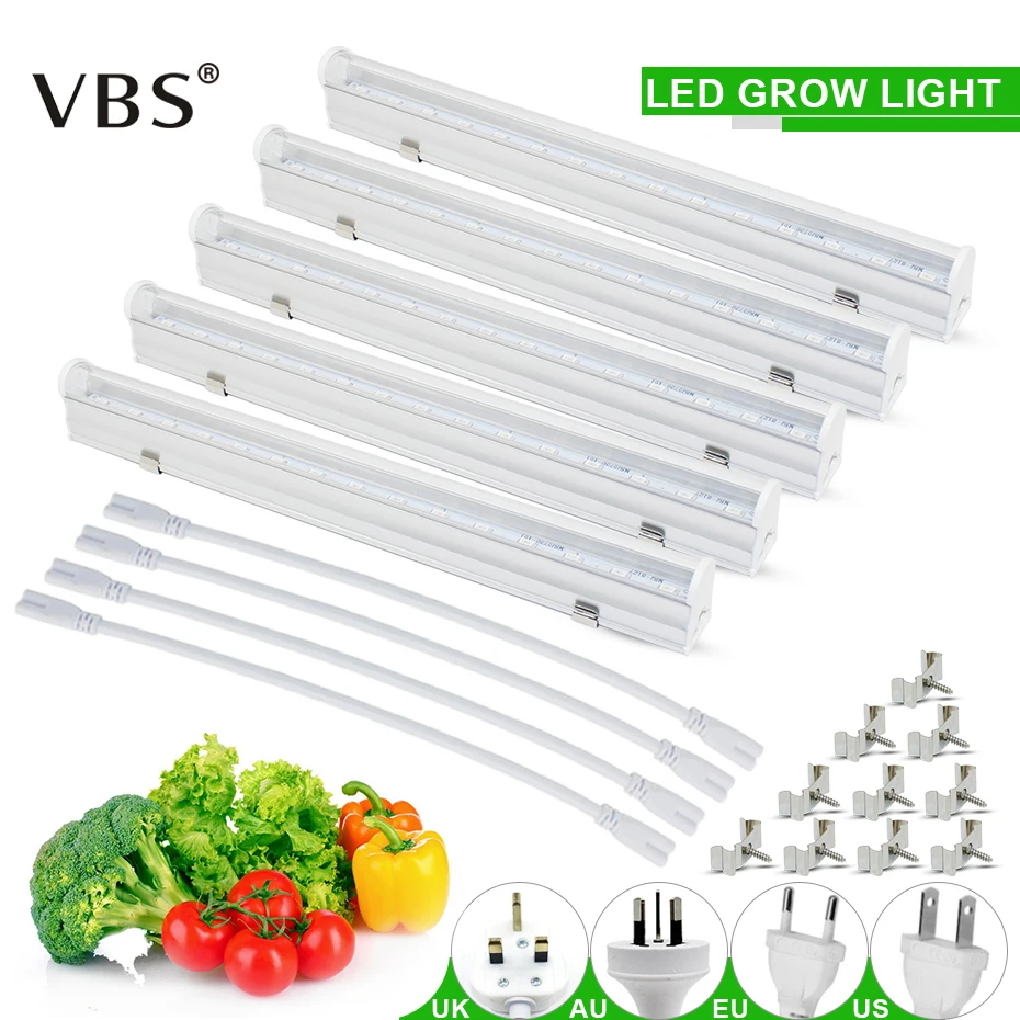 110V 220V 6W Led Grow Light Full Spectrum T5 Tube LED Plant Grow Light Hydroponic System Greenhouse LED Indoor Bar Light