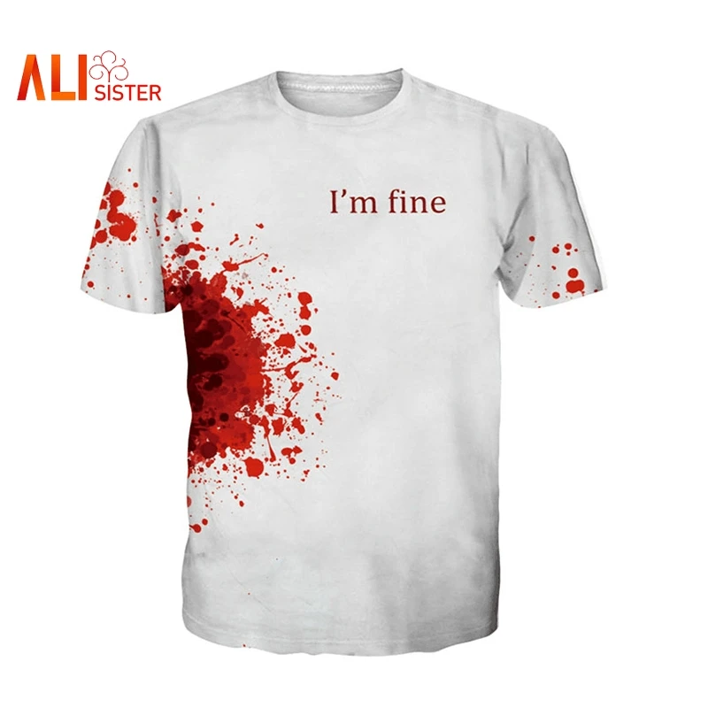 Harajuku Fashion Horror Wound 3d T Shirt I'm Fine Letter Printed T-Shirt Women Men Unisex Tee Shirts Casual Tops
Harajuku Fashion Horror Wound 3d T Shirt I'm Fine Letter Printed T-Shirt Women Men Unisex Tee Shirts Casual Tops