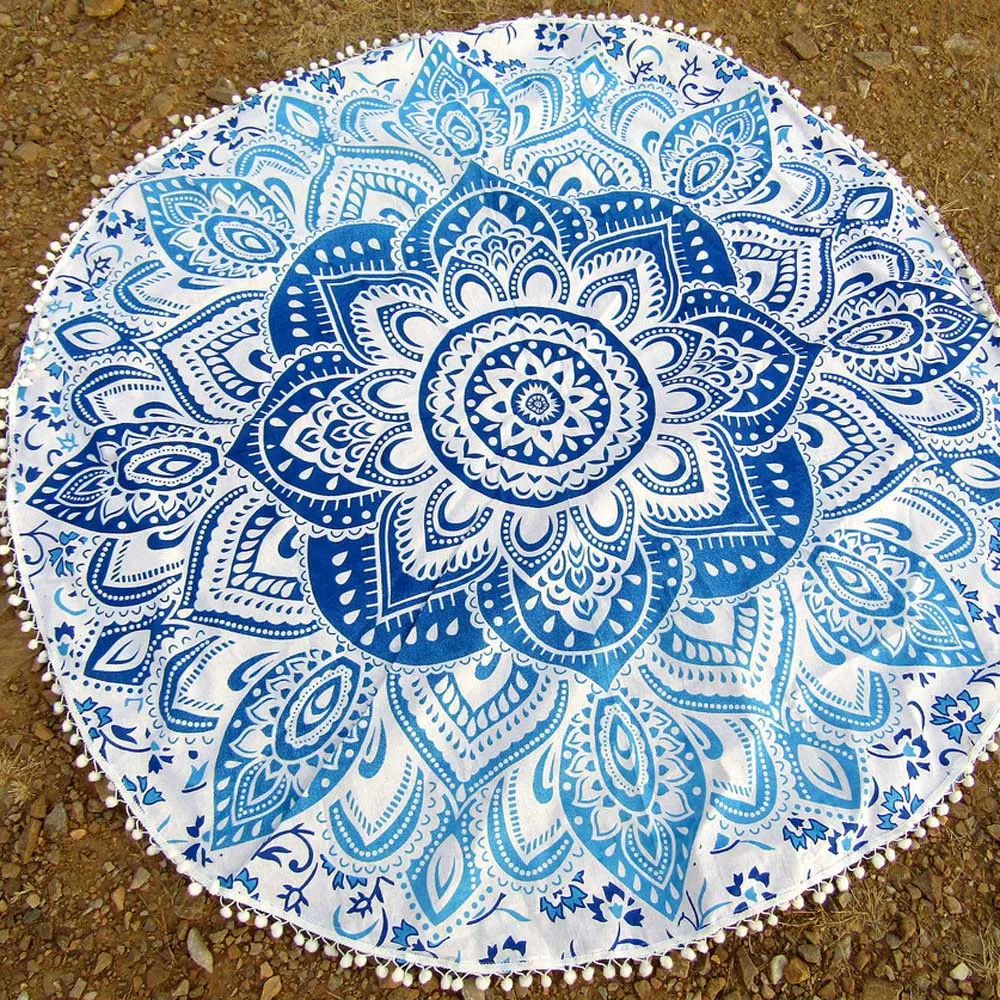 Large Round Beach Pool Home Shower Towel Tapestry Blanket Table Yoga Beach Mat