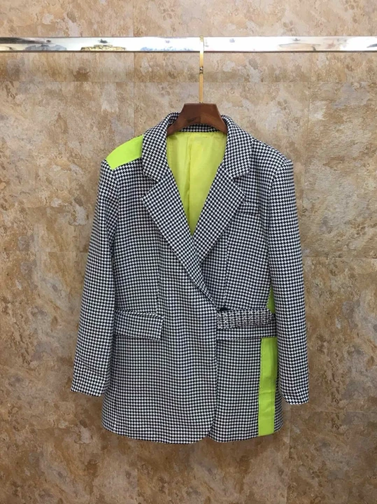 Summer 2019 New Women's Suit Collar Colour Splicing Chequered Long Sleeve Hundred Lay-Up Top Short Coat 605
Summer 2019 New Women's Suit Collar Colour Splicing Chequered Long Sleeve Hundred Lay-Up Top Short Coat 605