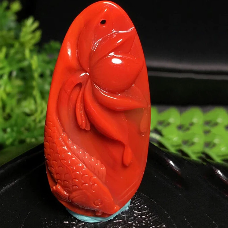Wholesale Fine Red Natural Crystal Pendants Carved Flower with Fish Pendant Necklace for Women Men Fashion Collection Jewelry 
Wholesale Fine Red Natural Crystal Pendants Carved Flower with Fish Pendant Necklace for Women Men Fashion Collection Jewelry