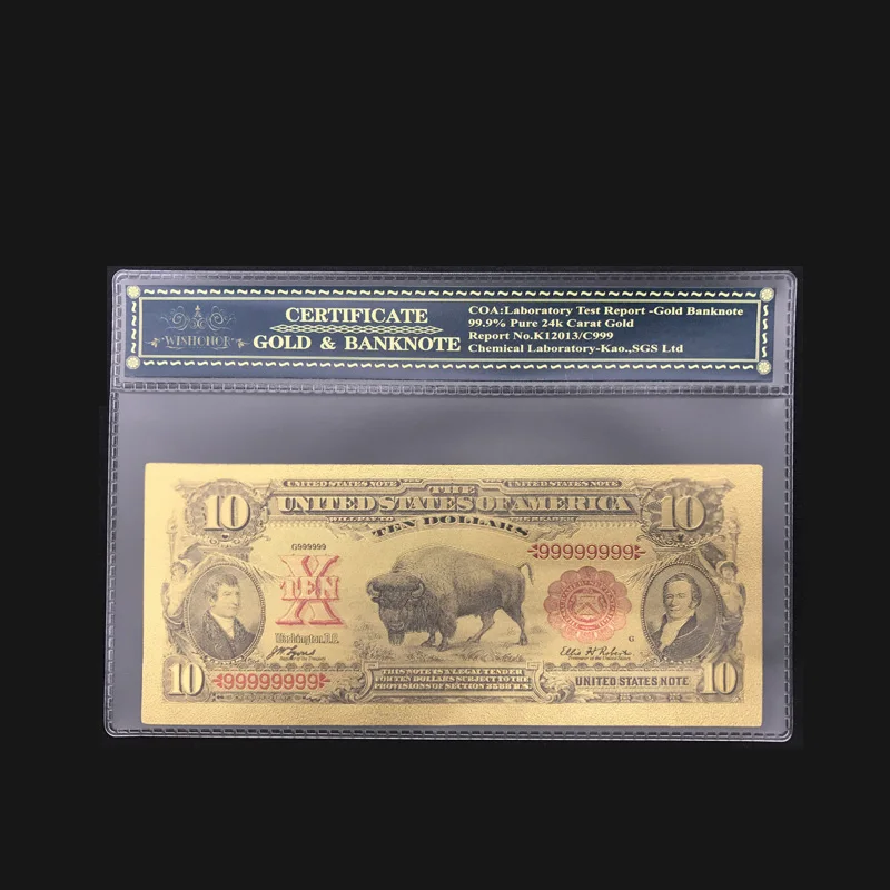 America Bankntoe 1901's USD 10 Dollars Gold Foil Plated United States Banknotes Valued Collection Souvenir with Free COA Frame
America Bankntoe 1901's USD 10 Dollars Gold Foil Plated United States Banknotes Valued Collection Souvenir with Free COA Frame