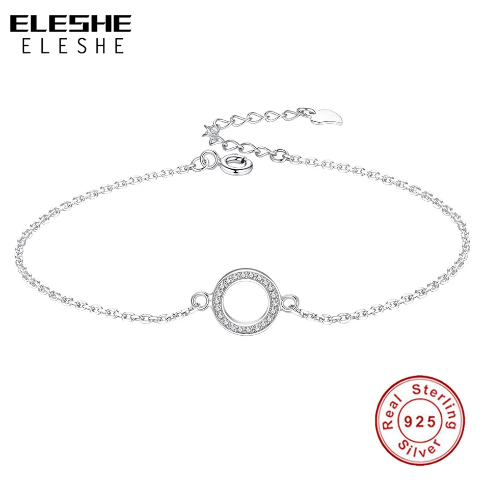 ELESHE 100% 925 Sterling Silver Bracelets Glittering Round Circle Chain Link Strand Bracelets for Women Authentic Silver Jewelry
ELESHE 100% 925 Sterling Silver Bracelets Glittering Round Circle Chain Link Strand Bracelets for Women Authentic Silver Jewelry