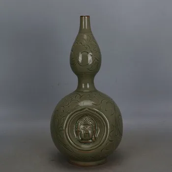 

Antique SongDynasty porcelain vase,Yaozhou kiln engraved Buddha bottle,Home Decoration,best collection & adornment,Free shipping