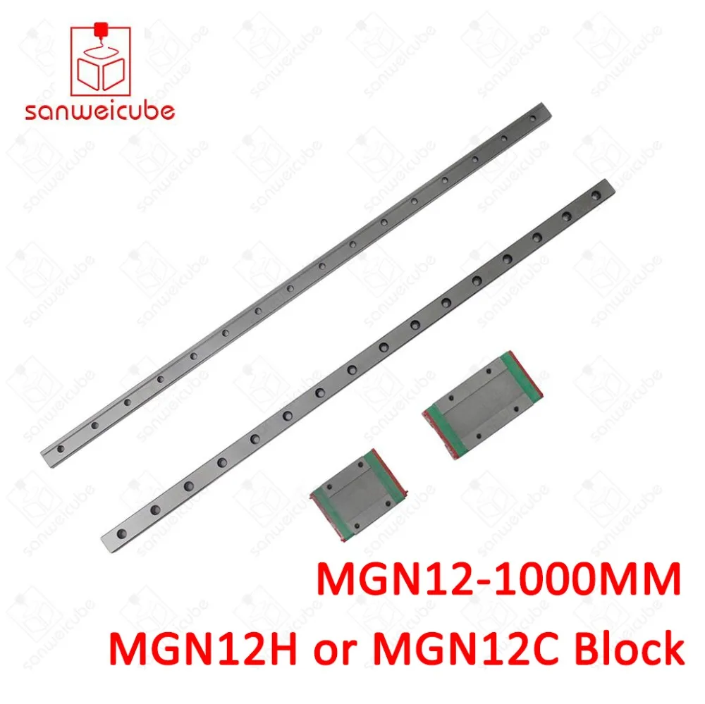 12mm for Linear Guide MGN12 1000mm L= 1000mm for linear rail way + MGN12C or MGN12H for Long linear carriage for CNC X Y Z Axis
12mm for Linear Guide MGN12 1000mm L= 1000mm for linear rail way + MGN12C or MGN12H for Long linear carriage for CNC X Y Z Axis