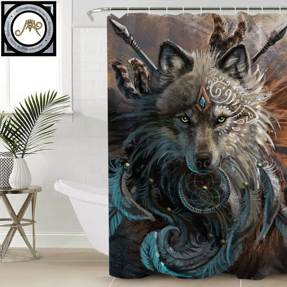 Wolf Warrior by SunimaArt Shower Curtain Waterproof Wolf With Dreamcatcher Bath Curtain With Hooks for Bathroom 180x180
Wolf Warrior by SunimaArt Shower Curtain Waterproof Wolf With Dreamcatcher Bath Curtain With Hooks for Bathroom 180x180