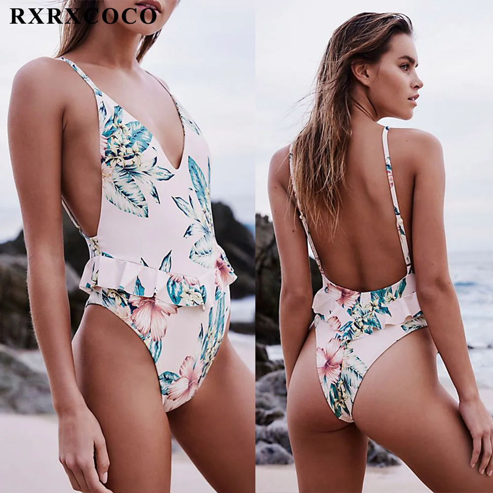 RXRXCOCO Sexy Swimwear Women Deep V Neck One Piece Swimsuit Printed Bathing Suit Push Up Halter Swimming Suit Backless Monokinis
RXRXCOCO Sexy Swimwear Women Deep V Neck One Piece Swimsuit Printed Bathing Suit Push Up Halter Swimming Suit Backless Monokinis
