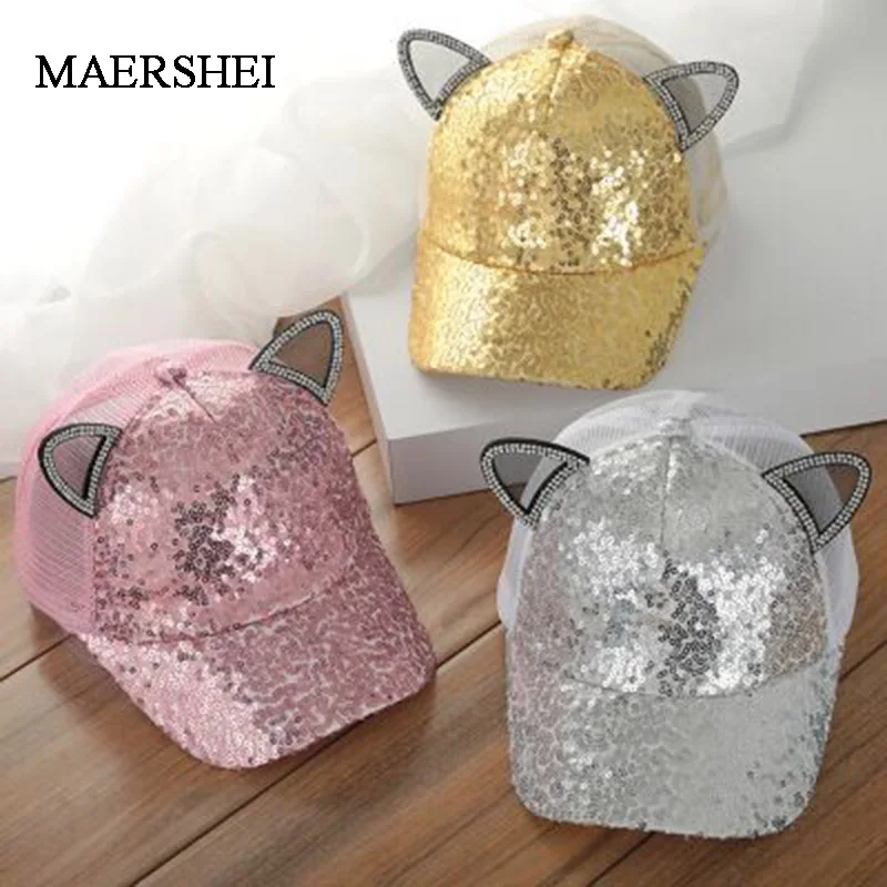 MAERSHEI Cute Girls Mesh Cap Sequins ears Baseball Caps Children Snapback Summer Adjustable Kids hip hop hat cap
MAERSHEI Cute Girls Mesh Cap Sequins ears Baseball Caps Children Snapback Summer Adjustable Kids hip hop hat cap