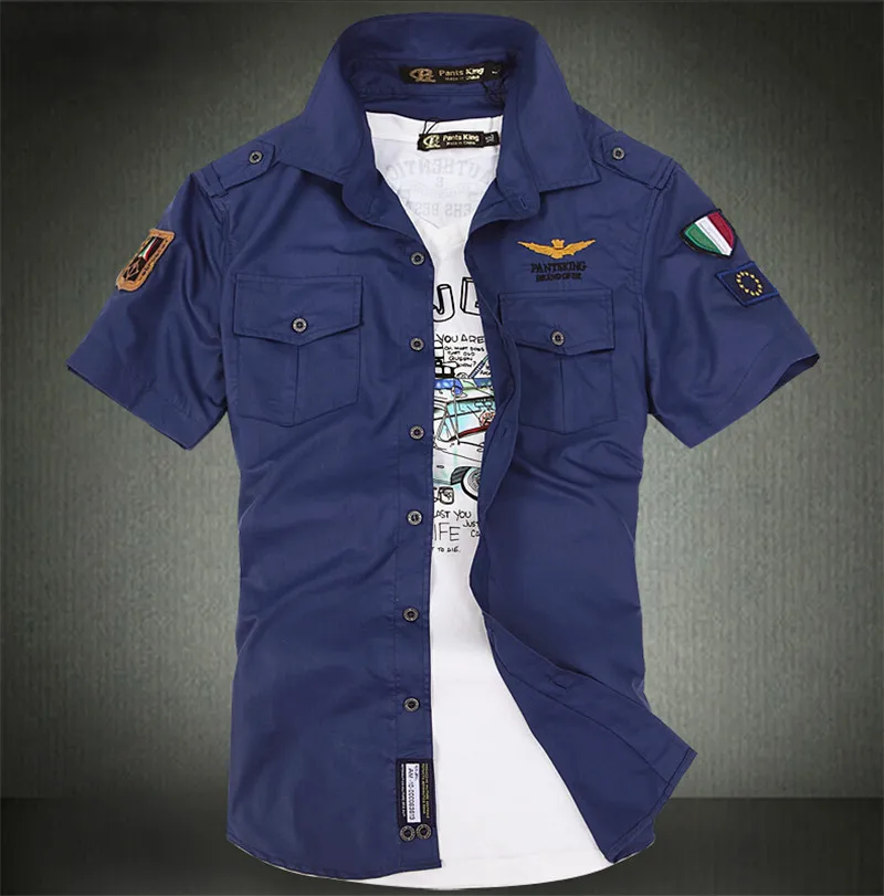 Hot 2015 New Men's Short Sleeve Solid Color Shirt Fashion Casual Slim Shirt Royal Air Force One Man Embroidery Large Size M-4XL
Hot 2015 New Men's Short Sleeve Solid Color Shirt Fashion Casual Slim Shirt Royal Air Force One Man Embroidery Large Size M-4XL