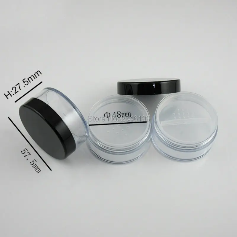 Empty Honey Powder Case 20g Black Cover Loose Powder Box Transparent Double Layer Pearl Powder Case 20g Cosmetic Container