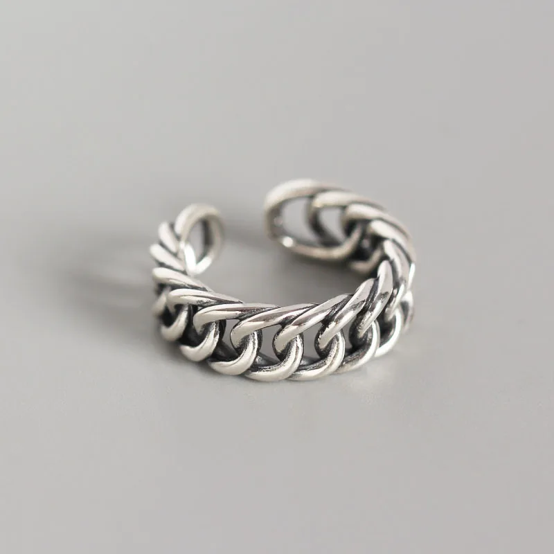 Retro Punk 6.8mm Authentic S925 Sterling Silver FINE Jewelry open Twist CABLE chain Band ring adjust TLJ672
Retro Punk 6.8mm Authentic S925 Sterling Silver FINE Jewelry open Twist CABLE chain Band ring adjust TLJ672