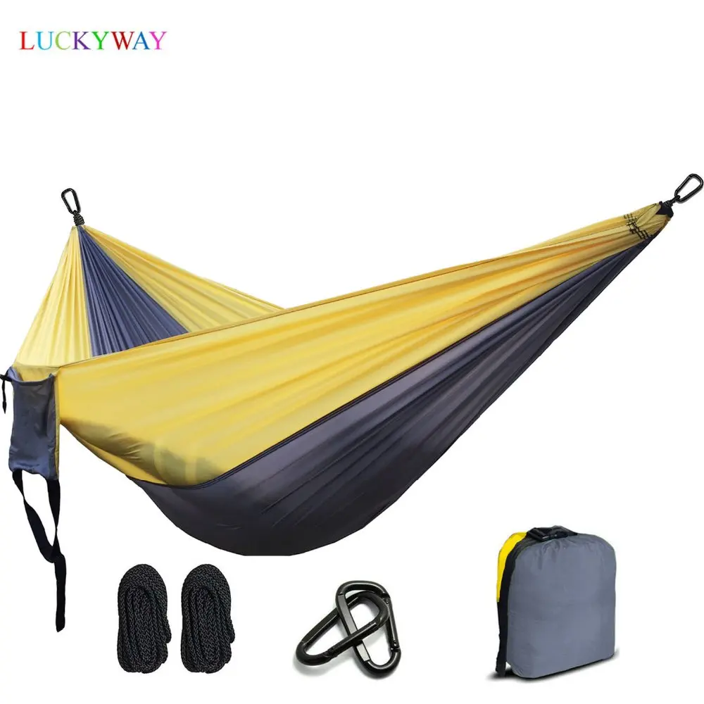 

2 people Hammock 2019 Camping Survival Garden Hunting Leisure Travel Double Person Portable Parachute Hammocks FREE SHIPPING