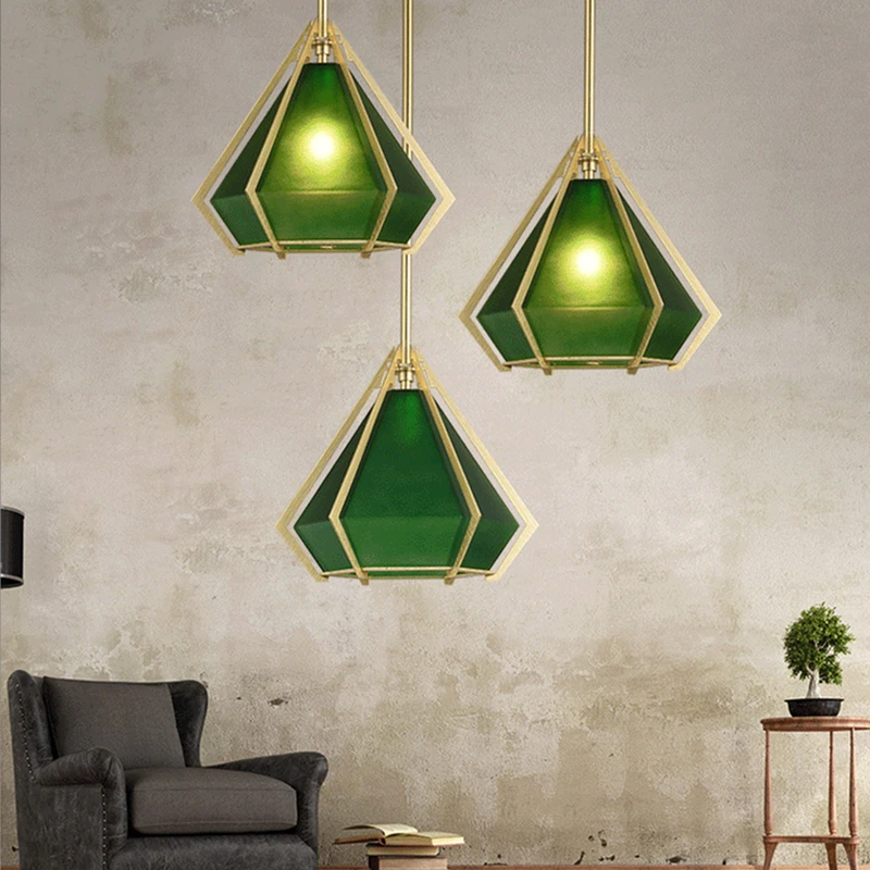 Nordic personality diamond shape pendant light glass art decoration lighting for living room study hotel bar fashion store
Nordic personality diamond shape pendant light glass art decoration lighting for living room study hotel bar fashion store