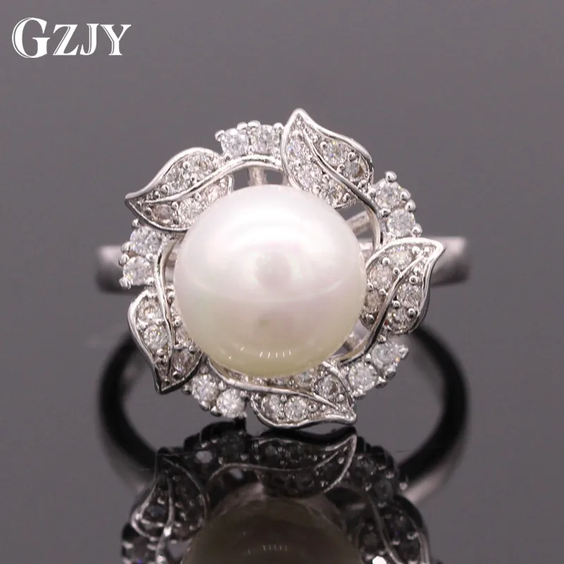GZJY High Quality Romantic White Gold Color Created Pearl Ring for Women Anniversary Made with AAA Zircon Luxury Jewelry
GZJY High Quality Romantic White Gold Color Created Pearl Ring for Women Anniversary Made with AAA Zircon Luxury Jewelry