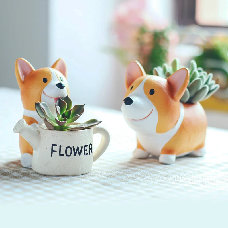 1pc Creative Resin Corgi Succulent Plant Pots Mini Flower Pot Decorative Desktop Flowerpot Fairy Garden Home Garden Decoration
1pc Creative Resin Corgi Succulent Plant Pots Mini Flower Pot Decorative Desktop Flowerpot Fairy Garden Home Garden Decoration