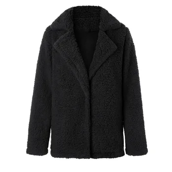 Fashion Plush Jacket Womens Coats Winter Black Overcoat Lapel Solid Long Sleeve Thick Wool Blend Female Cardigans Windbreaker
Fashion Plush Jacket Womens Coats Winter Black Overcoat Lapel Solid Long Sleeve Thick Wool Blend Female Cardigans Windbreaker