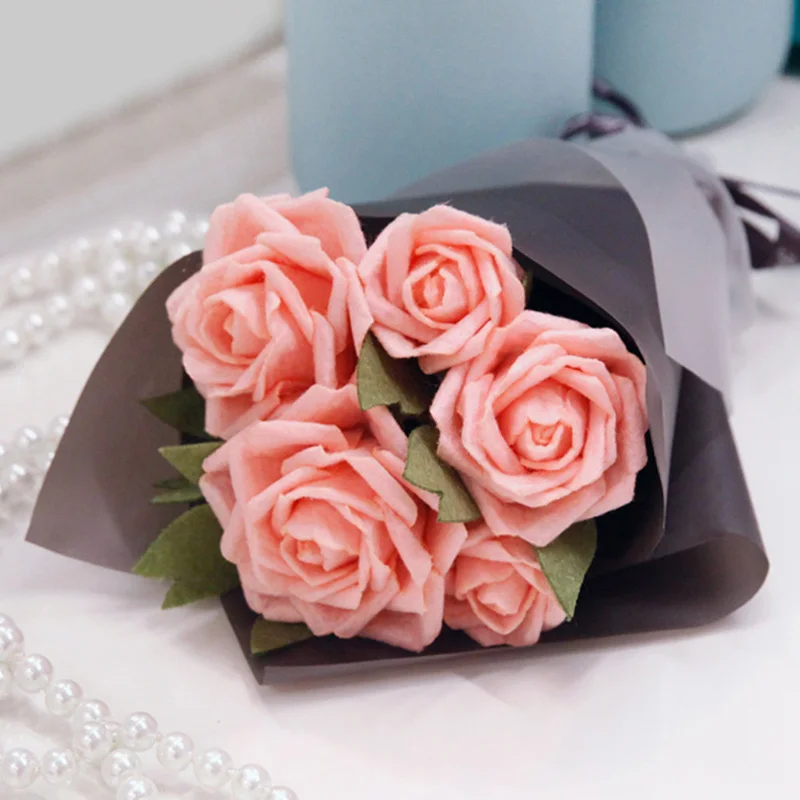 Handmade Charming Felt Rose Flower Bride Bouquet DIY Home Decor Rose Flowers Creative Felt DIY Package
Handmade Charming Felt Rose Flower Bride Bouquet DIY Home Decor Rose Flowers Creative Felt DIY Package