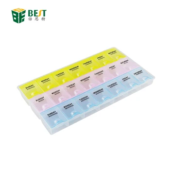 Transparent Electronic Component PP Plastic Storage Box Pill Box 21 Days Travel Pill Organizer BST-529
Transparent Electronic Component PP Plastic Storage Box Pill Box 21 Days Travel Pill Organizer BST-529