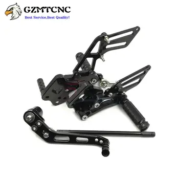 GSXR600 GSXR750 06-10 Rearset Footpegs CNC Footrests for Suzuki GSX-R GSXR 600/750 2006 2007 2008 2009 2010 Adjustable Foot Pegs