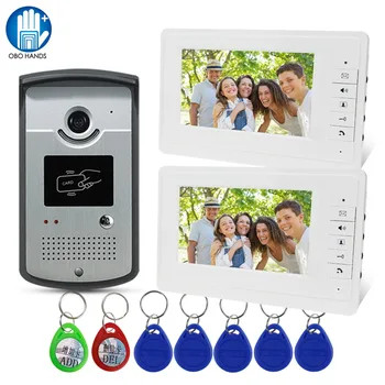 Wired RFID Video Intercom System Rainproof IR Camera 7 inch Video Door Phone Doorbell Two Monitor Display Screen with RFID Keys
Wired RFID Video Intercom System Rainproof IR Camera 7 inch Video Door Phone Doorbell Two Monitor Display Screen with RFID Keys