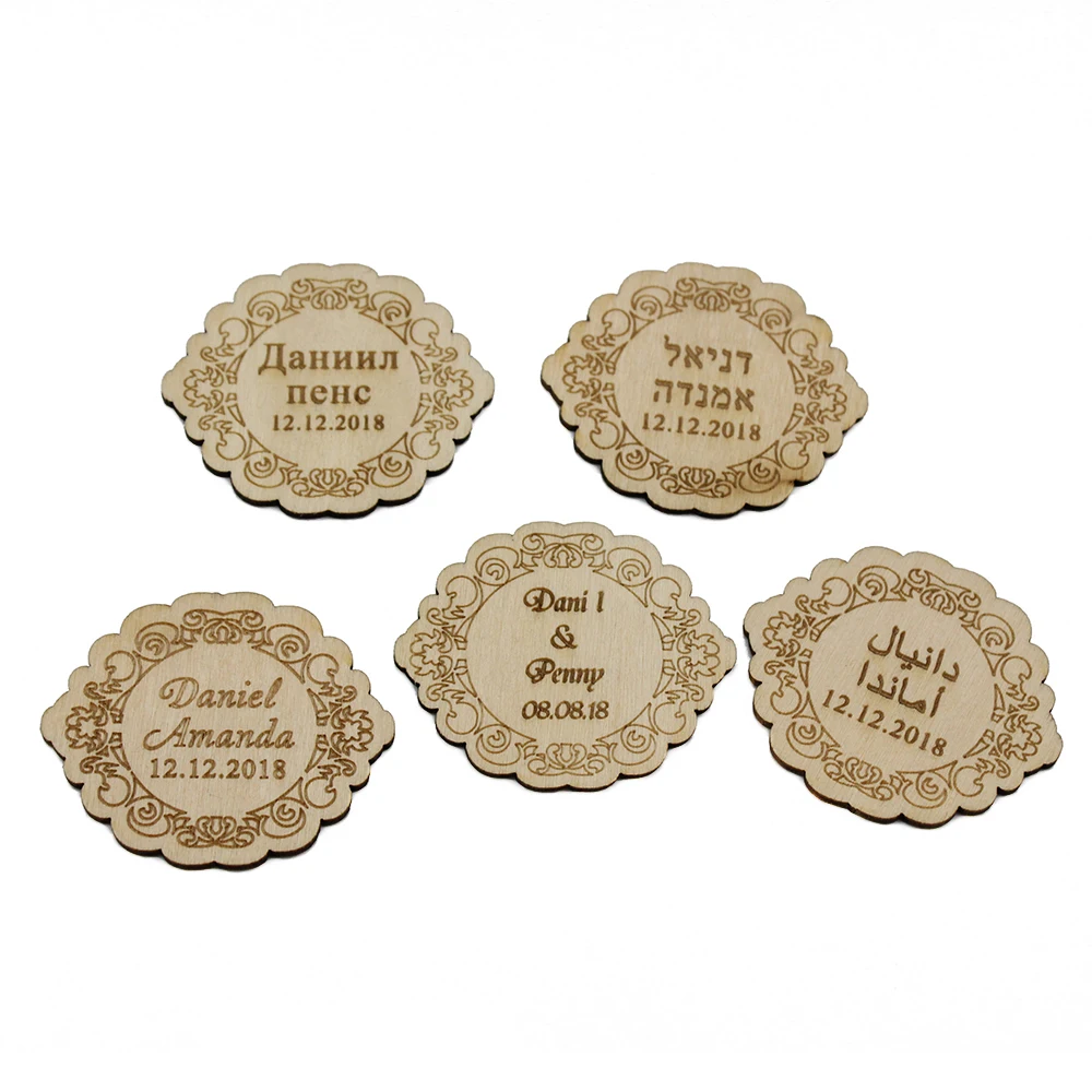 50pcs Wood Personalized Laser Engraved Wedding Gifts Bridal Shower Baby Baptism Christening Party Centerpiece Decoration Favors
50pcs Wood Personalized Laser Engraved Wedding Gifts Bridal Shower Baby Baptism Christening Party Centerpiece Decoration Favors