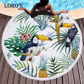Parrot Peacock Green Plant Printing Beach Towel Round Tassels Microfiber Yoga Mat Bath Towel Picnic Blanket Mat Tapestry 150*150
Parrot Peacock Green Plant Printing Beach Towel Round Tassels Microfiber Yoga Mat Bath Towel Picnic Blanket Mat Tapestry 150*150