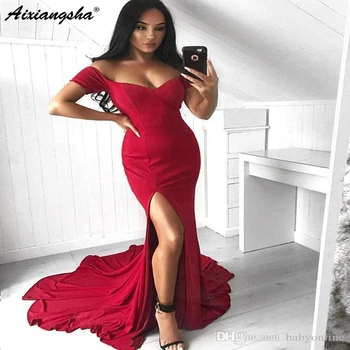 Red Mermaid Evening Dresses 2019 Sexy Side Split Evening Gowns Mermaid Off the Shoulder Long Party Celebrity robe de soiree
Red Mermaid Evening Dresses 2019 Sexy Side Split Evening Gowns Mermaid Off the Shoulder Long Party Celebrity robe de soiree