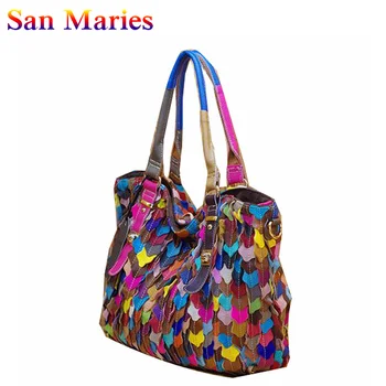 San Maries Colorful Patchwork Cow Leather Handbags 2019 Women Casual Totes Ladies Shoulder Messenger Bags Two Colors
San Maries Colorful Patchwork Cow Leather Handbags 2019 Women Casual Totes Ladies Shoulder Messenger Bags Two Colors