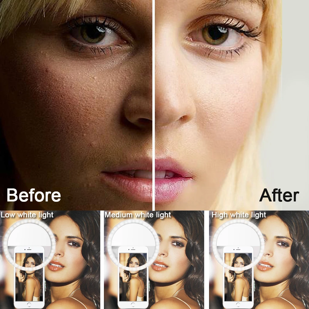 Selfie Ring Flash Led Fill Light Lamp Camera Photography Video Spotlight for iPhone X 8 7 for Samsung S9 S8 Plus
Selfie Ring Flash Led Fill Light Lamp Camera Photography Video Spotlight for iPhone X 8 7 for Samsung S9 S8 Plus