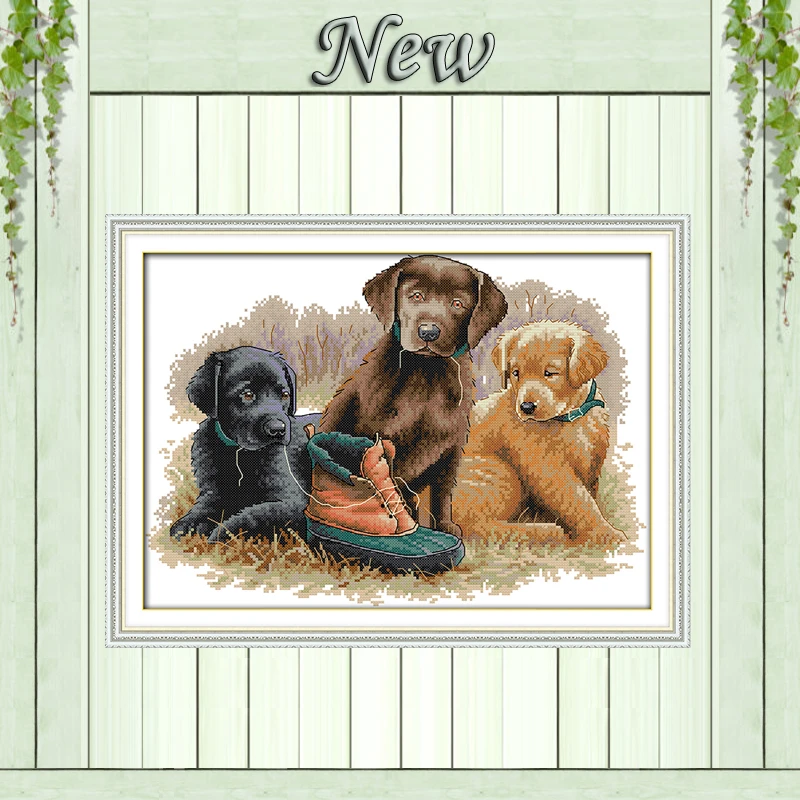 three lovely dogs And shoe,Pattern Printed on canvas DMC 11CT 14CT Cross Stitch kits,Needlework Set Embroidery,Animal Home Decor
three lovely dogs And shoe,Pattern Printed on canvas DMC 11CT 14CT Cross Stitch kits,Needlework Set Embroidery,Animal Home Decor