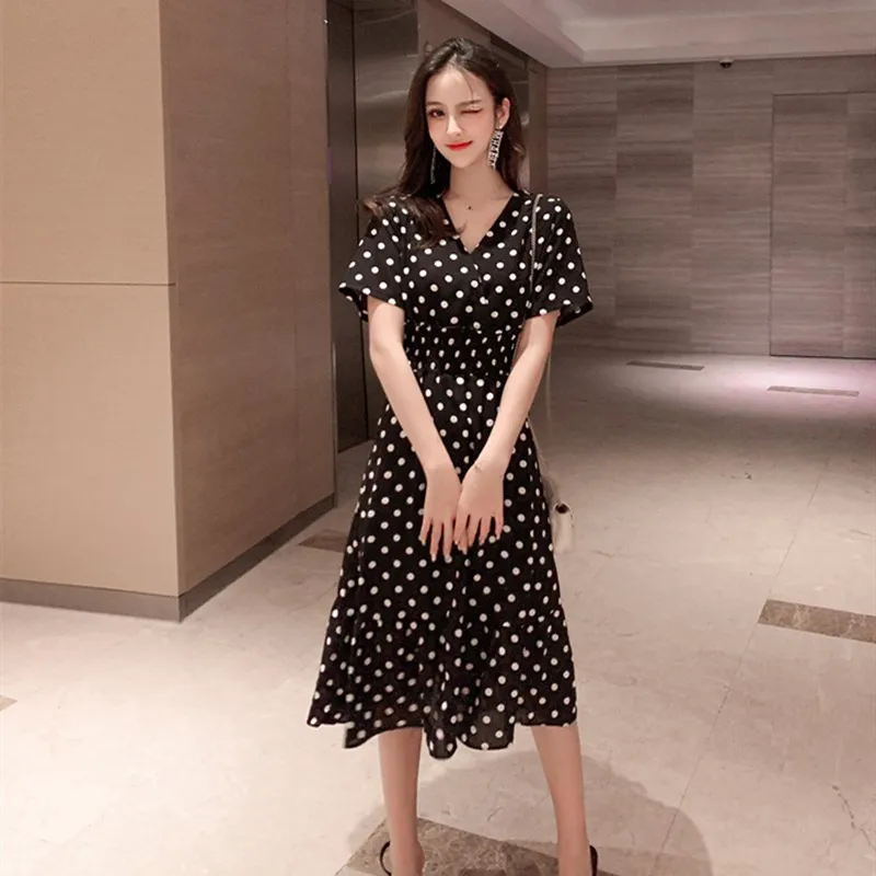 Women Casual Polka Dot A Line Maxi Dress Elegant Office Lady V Neck Ruffles Chiffon Dress High Waist Summer Short Sleeve Dress
Women Casual Polka Dot A Line Maxi Dress Elegant Office Lady V Neck Ruffles Chiffon Dress High Waist Summer Short Sleeve Dress