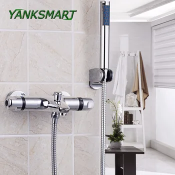 YANKSMART Bathroom Shower Faucet Set Bathroom Thermostatic Faucet Chrome Finish Mixer Tap Handheld Shower Wall Mounted Set
YANKSMART Bathroom Shower Faucet Set Bathroom Thermostatic Faucet Chrome Finish Mixer Tap Handheld Shower Wall Mounted Set