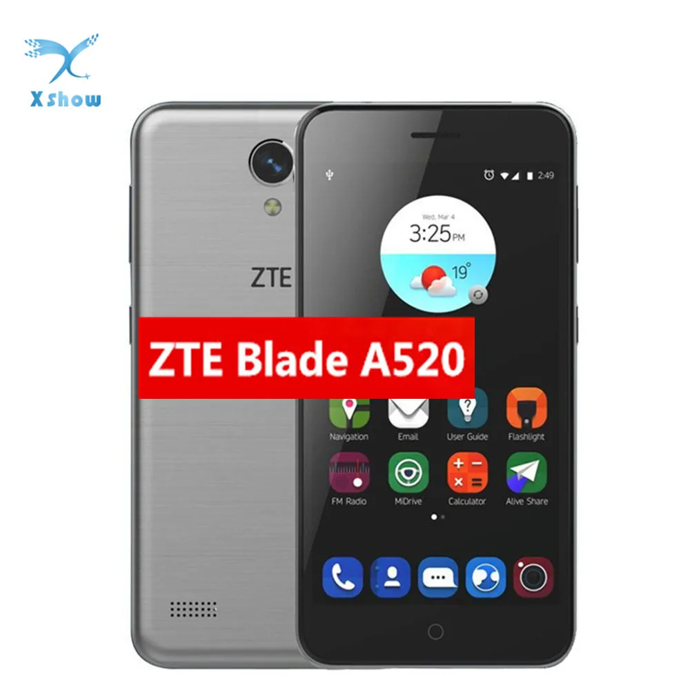 

ZTE Blade A520 Mobile Phone MTK6735 1GB RAM 8GB ROM 5.0" Dual SIM Front & Back Camera Quad Core 720P Android 6.0 Cell Phone