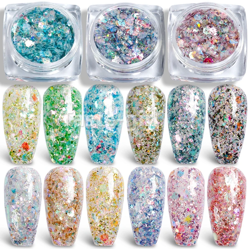 1 Pot holographic glitter gel nail polish powder sequins manicure pigment dipping powder nails supplies tool
1 Pot holographic glitter gel nail polish powder sequins manicure pigment dipping powder nails supplies tool