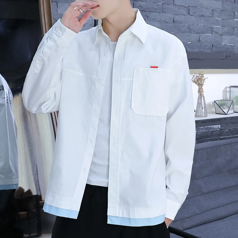 2019 Work Clothes Spelling Color Male Shirt Ins Tide Leisure Time Student Trend Long Thin camisa Yellow Black Chinese Style
2019 Work Clothes Spelling Color Male Shirt Ins Tide Leisure Time Student Trend Long Thin camisa Yellow Black Chinese Style