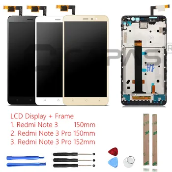 CAPAS Tested For Xiaomi Redmi Note 3 Pro Frame Touch Screen Panel 3 LCD Display