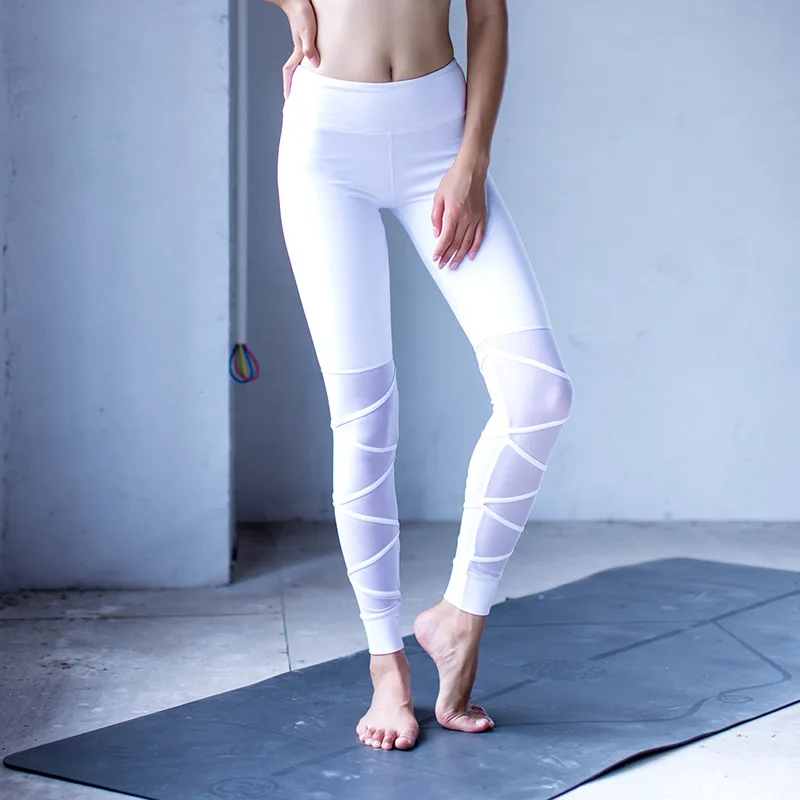 UMLIFE Women Yoga Pants Dry Fit Sport Pants Mesh Insert Fitness Gym Pants Workout Running Tight Sport Leggings Female Trousers (1)