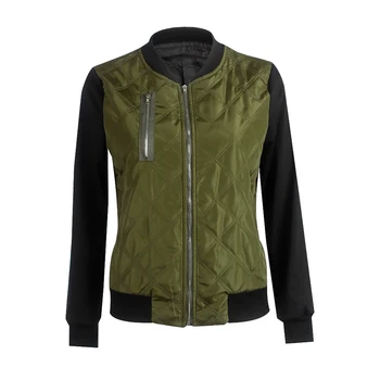 Fashion Women Patchwork Color Bomber Jacket Casual Mandarin Collar Flight Coat Zipper Stitching Quilted Outwear Plus Size 7Q2114
Fashion Women Patchwork Color Bomber Jacket Casual Mandarin Collar Flight Coat Zipper Stitching Quilted Outwear Plus Size 7Q2114
