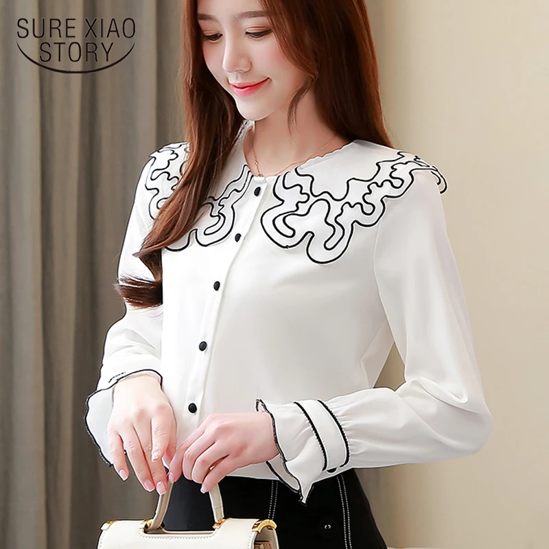 womens tops and blouses women shirts plus size Lace Doll Collar Long Sleeve chiffon blouse Shirt 2019 Spring school wind 2588 50
womens tops and blouses women shirts plus size Lace Doll Collar Long Sleeve chiffon blouse Shirt 2019 Spring school wind 2588 50