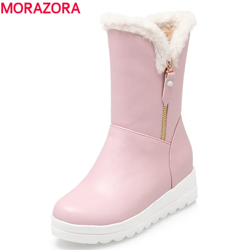 MORAZORA Plus size 34-42 new warm snow boots round toe soft pu leather platform ankle boots for women shoes lady botas
MORAZORA Plus size 34-42 new warm snow boots round toe soft pu leather platform ankle boots for women shoes lady botas