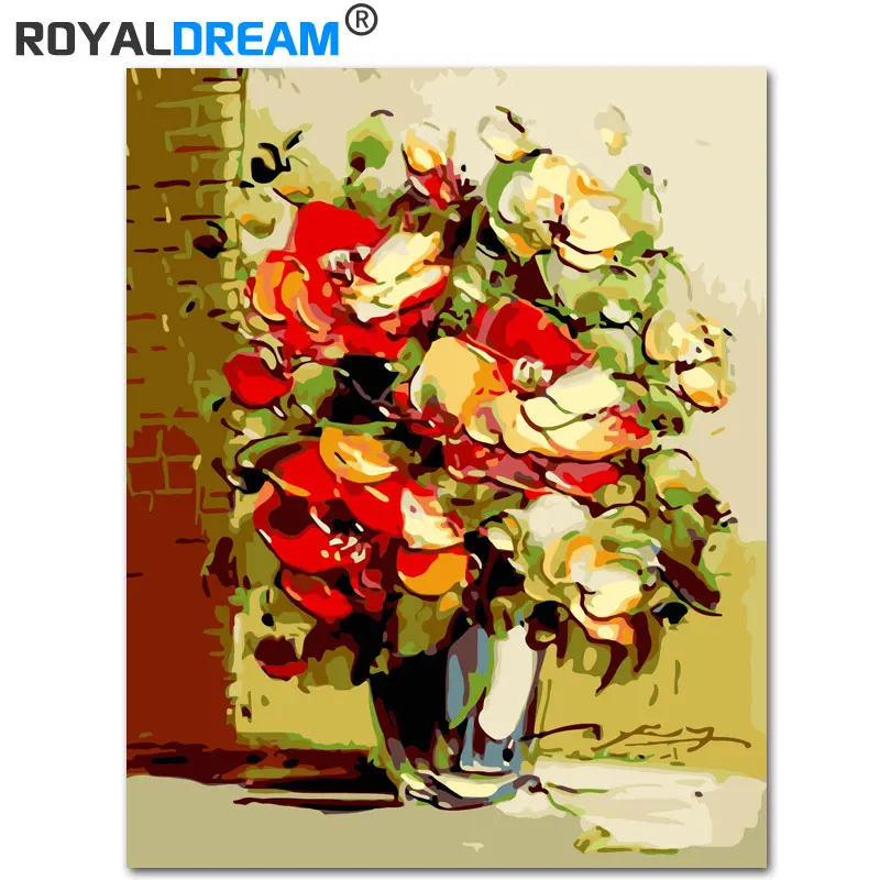 ROYALDREAM Bloom DIY Painting By Numbers Acrylic Paint HandPainted Oil On Canvas For Home Decor | Дом и сад